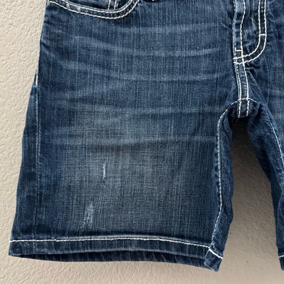 BKE Stella Jean Shorts Jorts Denim Buckle 7" Low Indigo Blue Western Y2K 27 - Picture 4 of 8